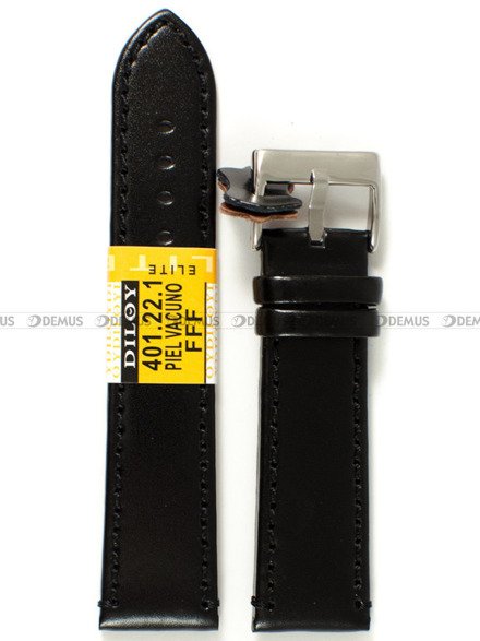 Pasek skórzany do zegarka - Diloy 401.22.1 - 22 mm